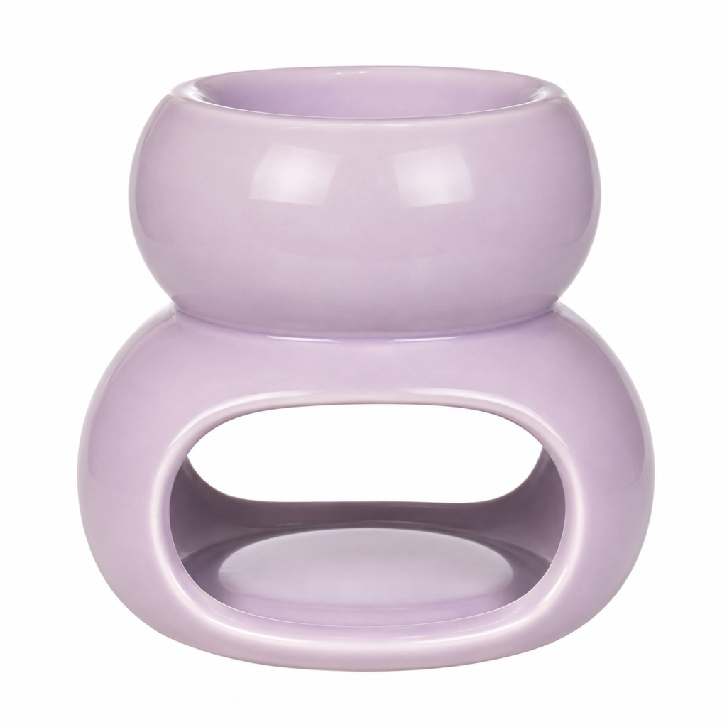Keramische Waxbrander Chubby lavendel 10 cm voor waxmelts en aromaolie.
