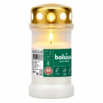 Brandend Bolsius herdenkingslicht wit 50 uur