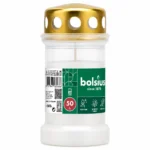 Bolsius herdenkingslicht wit met gouden deksel 50 uur