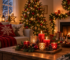 Kerst met kaarsen in een sfeervol versierde woonkamer